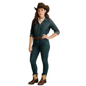 Ariat Fatbaby Ostrich Leather Boots Cowboy Cowgirl Western Women's 6.5 B WOMAN'S